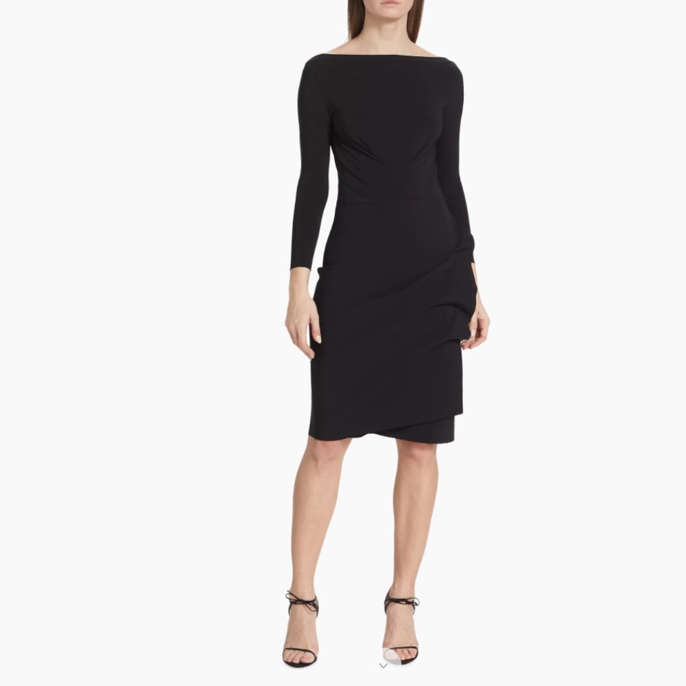 Chiara Boni La Petite Robe Cassandre Wrap-Effect Boatneck Dress